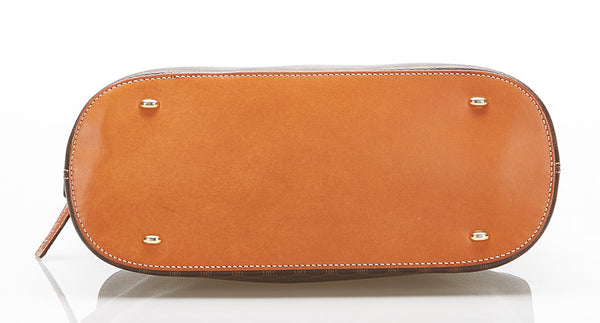 セリーヌ マカダム ブラウン PVC レザー ハンドバッグ レディース CELINE 中古