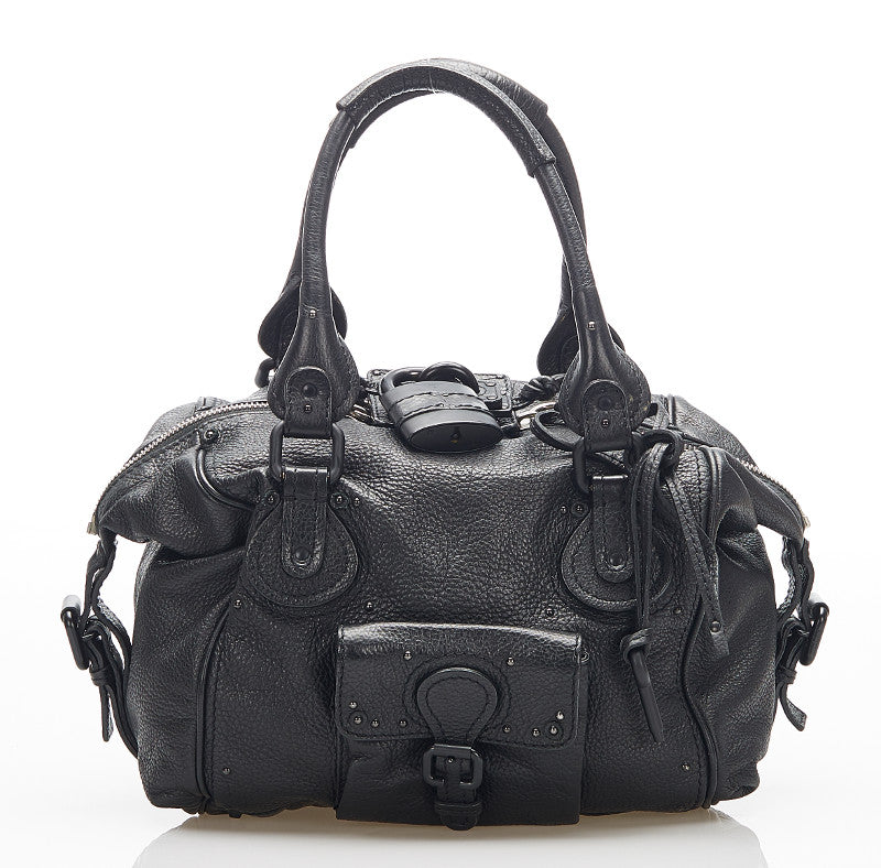 クロエ パティントン ブラック レザー ショルダーバッグ レディース Chloe 中古