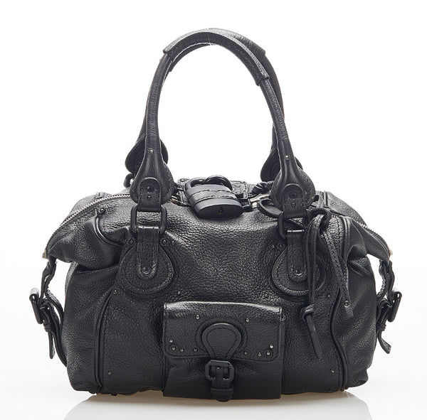 クロエ パティントン ブラック レザー ショルダーバッグ レディース Chloe 中古