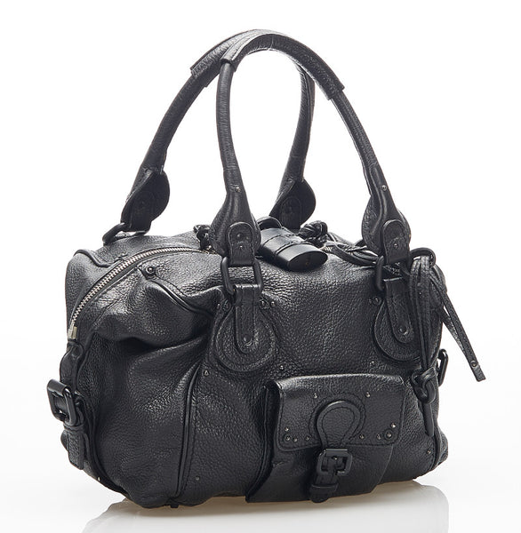 クロエ パティントン ブラック レザー ショルダーバッグ レディース Chloe 中古