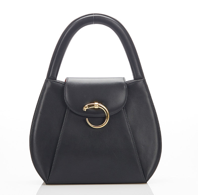 カルティエ パンテール ブラック レザー ショルダーバッグ レディース CARTIER 中古