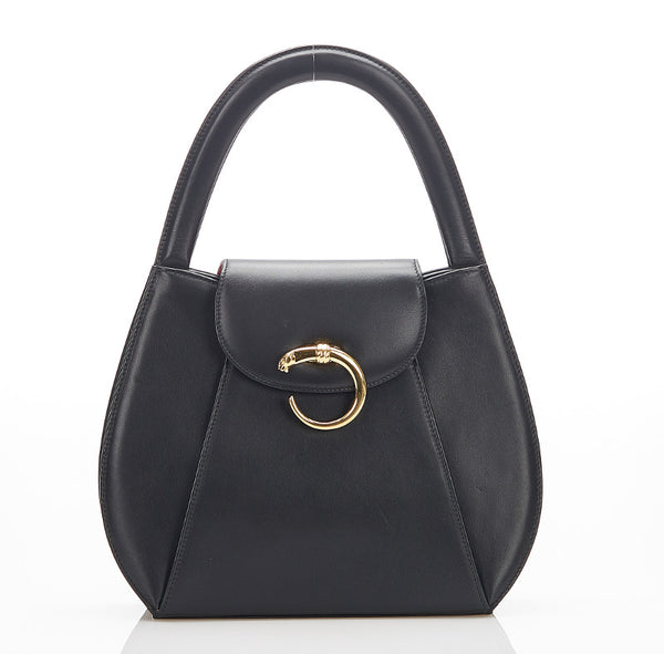 カルティエ パンテール ブラック レザー ショルダーバッグ レディース CARTIER 中古