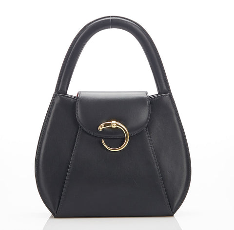 カルティエ パンテール ブラック レザー ショルダーバッグ レディース CARTIER 中古