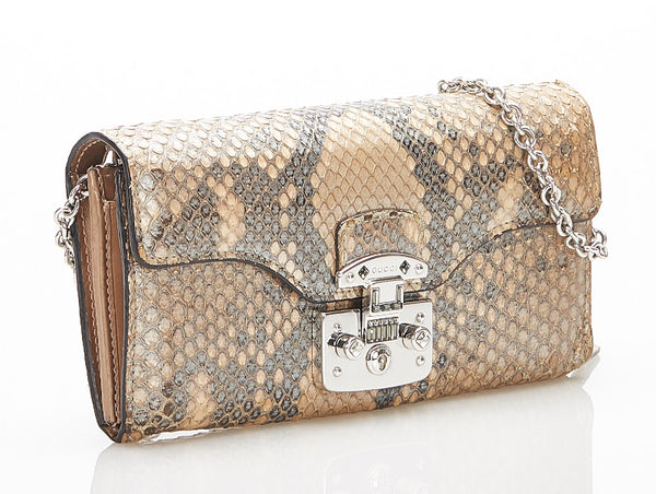 グッチ 331741 ベージュ レザー型押し 長財布 レディース GUCCI 中古