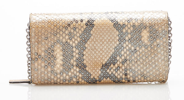 グッチ 331741 ベージュ レザー型押し 長財布 レディース GUCCI 中古