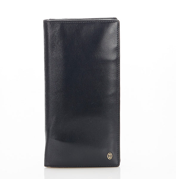 カルティエ ブラック レザー 長財布 メンズ CARTIER 中古
