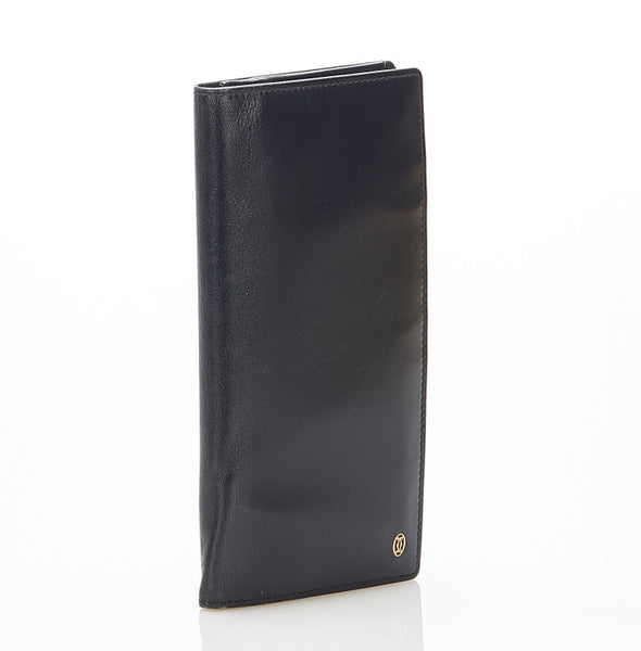 カルティエ ブラック レザー 長財布 メンズ CARTIER 中古