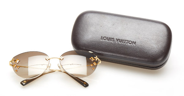 ルイ ヴィトン デスマヨキャットアイ Z0051U ゴールド ブラウン メッキ サングラス レディース LOUIS VUITTON 中古