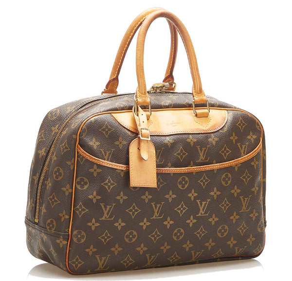 ルイ ヴィトン モノグラム ドーヴィル M47270 ブラウン PVC レザー トートバッグ レディース LOUIS VUITTON 中古