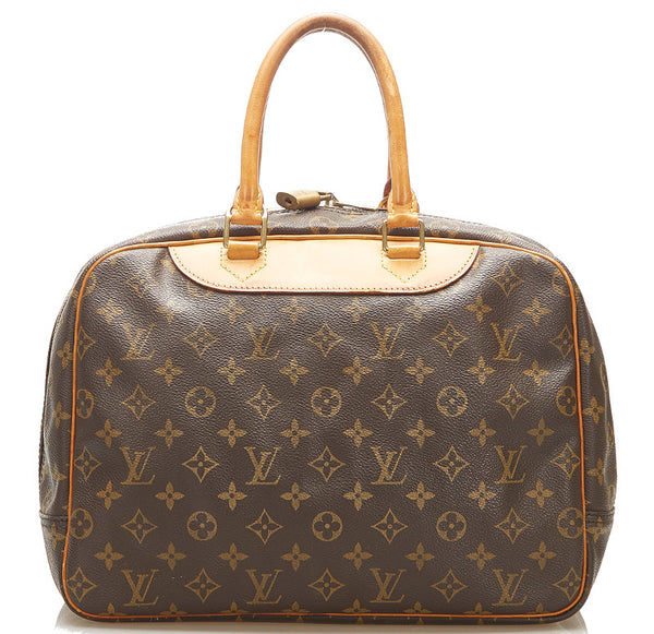 ルイ ヴィトン モノグラム ドーヴィル M47270 ブラウン PVC レザー トートバッグ レディース LOUIS VUITTON 中古