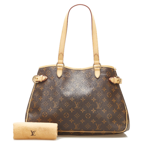 ルイ ヴィトン モノグラム バティニョール オリゾンタル M51154 ブラウン PVC レザー トートバッグ レディース LOUIS VUITTON 中古