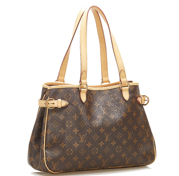 ルイ ヴィトン モノグラム バティニョール オリゾンタル M51154 ブラウン PVC レザー トートバッグ レディース LOUIS VUITTON 中古