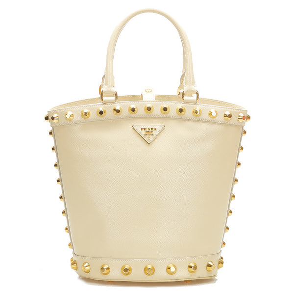 プラダ ベージュ レザー ハンドバッグ ショルダーバッグ 2WAY レディース PRADA 中古