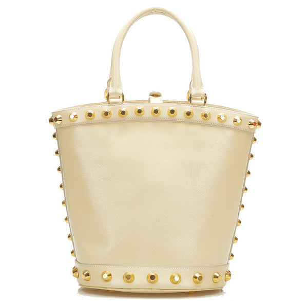 プラダ ベージュ レザー ハンドバッグ ショルダーバッグ 2WAY レディース PRADA 中古