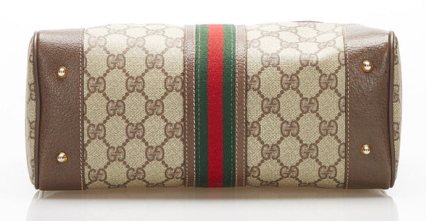 グッチ GGスプリーム シェリーライン 002.39.0269 ブラウン PVC レザー ハンドバッグ ショルダーバッグ 2WAY レディース GUCCI 中古