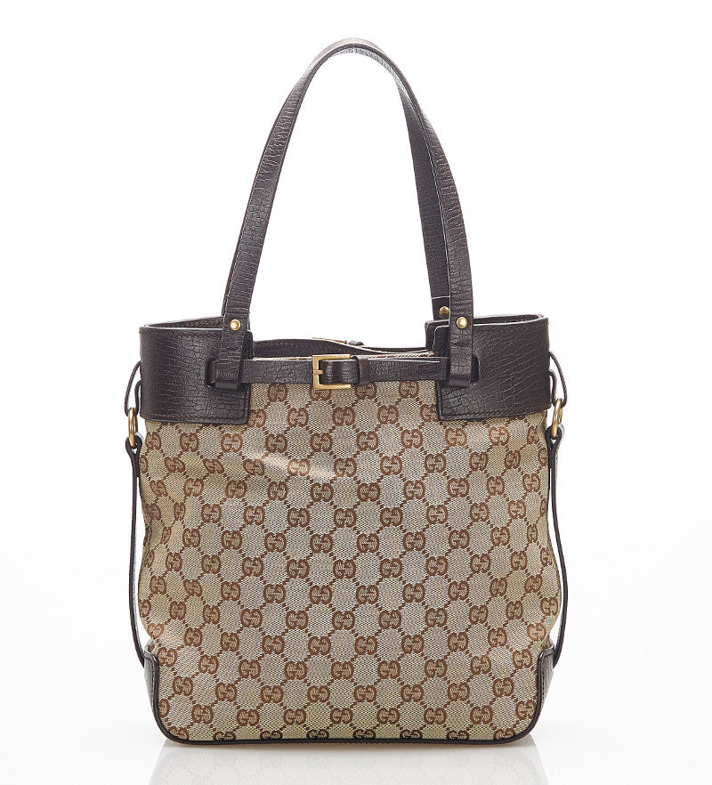 グッチ GGキャンバス 107757 ブラウン キャンバス ハンドバッグ レディース GUCCI 中古