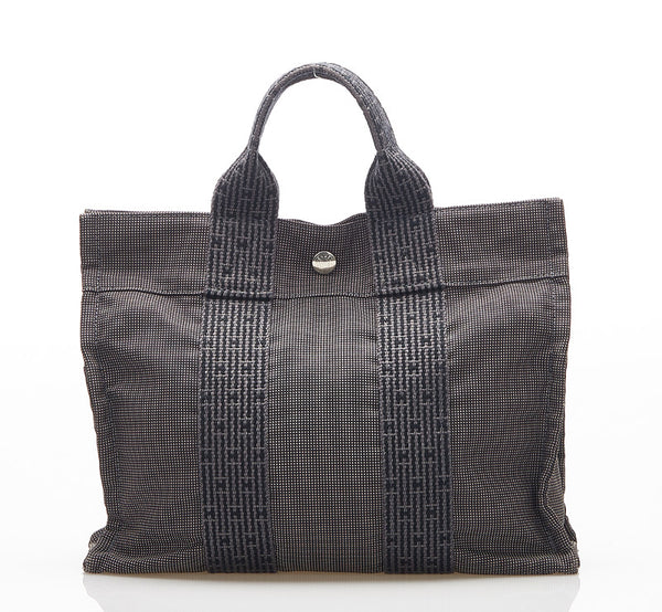 エルメス エールライン グレー キャンバス トートバッグ ユニセックス HERMES 中古
