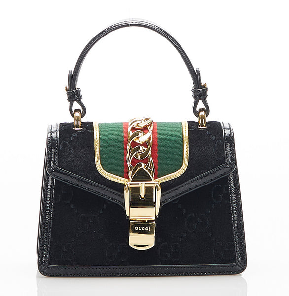 グッチ GG シルヴィー 470270  ブラック ベロア ショルダーバッグ レディース GUCCI 中古