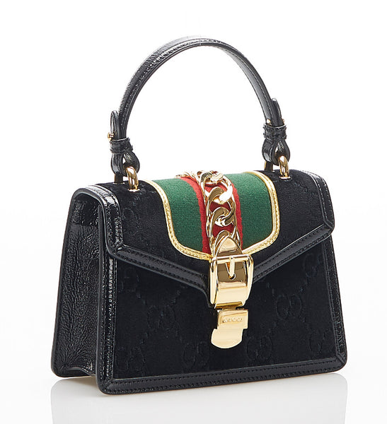 グッチ GG シルヴィー 470270  ブラック ベロア ショルダーバッグ レディース GUCCI 中古