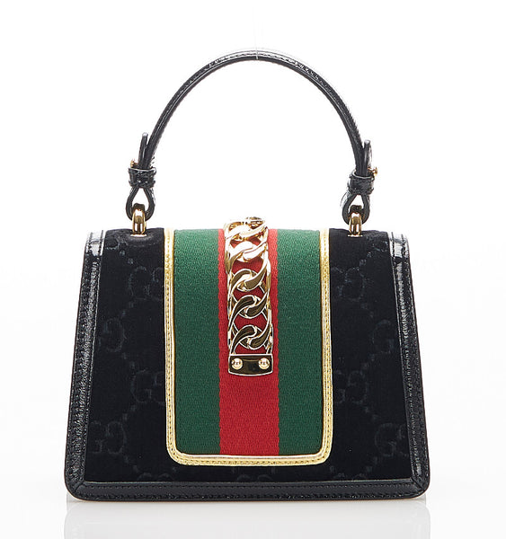 グッチ GG シルヴィー 470270  ブラック ベロア ショルダーバッグ レディース GUCCI 中古