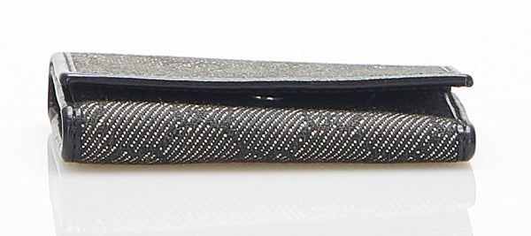 グッチ GGキャンバス 04564 グレー キャンバス レザー キーケース レディース GUCCI 中古