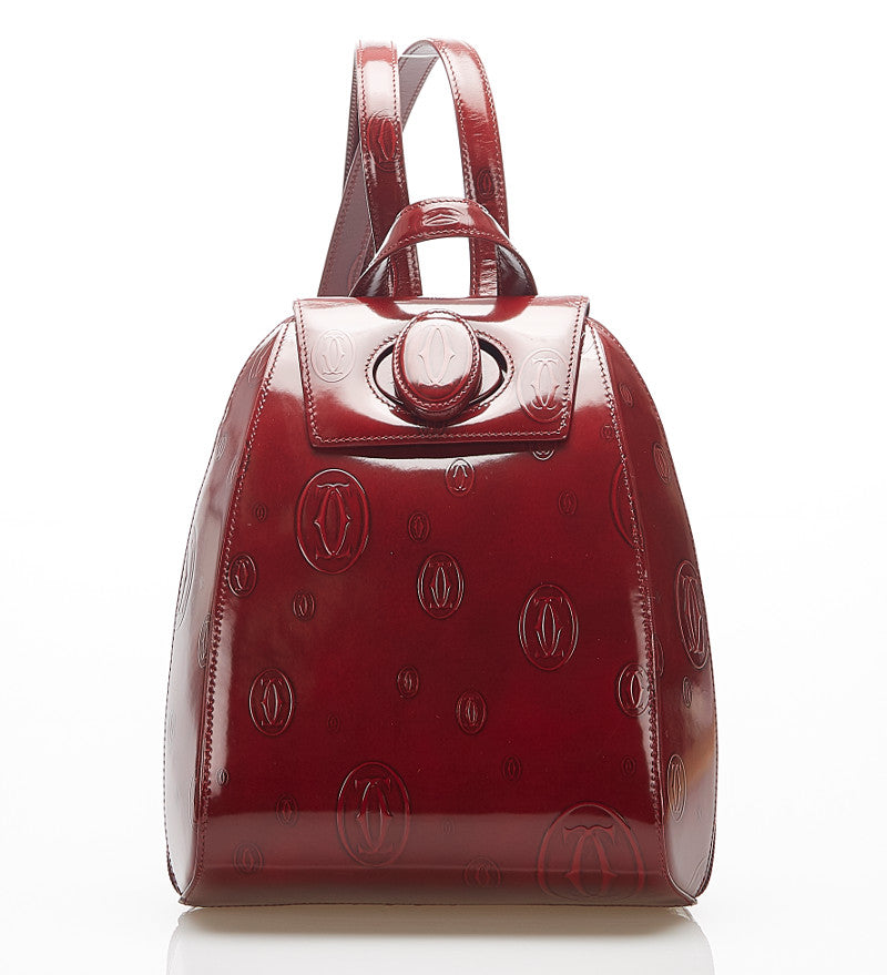 カルティエ ハッピーバースデー L1000244 ボルドー カーフスキン リュック バックパック レディース CARTIER 中古