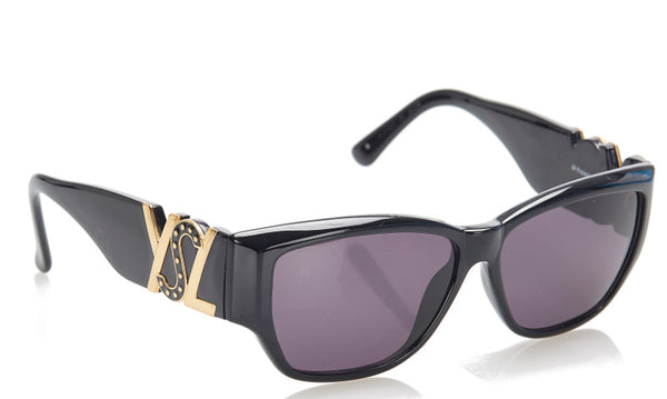 イヴ サンローラン ブラック プラスチック メッキ サングラス レディース YVES SAINT LAURENT 中古