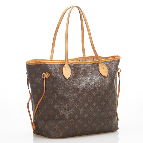 ルイ ヴィトン モノグラム ネバーフルMM M40156 ブラウン PVC レザー トートバッグ レディース LOUIS VUITTON 中古
