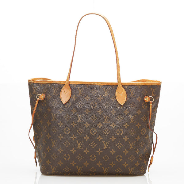 ルイ ヴィトン モノグラム ネバーフルMM M40156 ブラウン PVC レザー トートバッグ レディース LOUIS VUITTON 中古