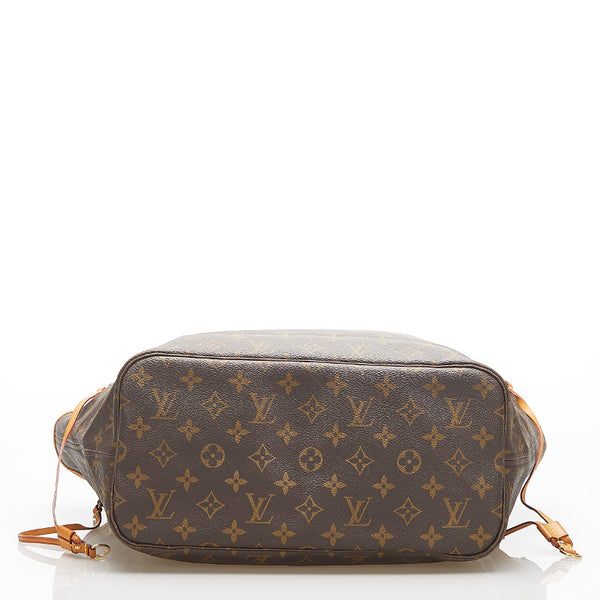 ルイ ヴィトン モノグラム ネバーフルMM M40156 ブラウン PVC レザー トートバッグ レディース LOUIS VUITTON 中古