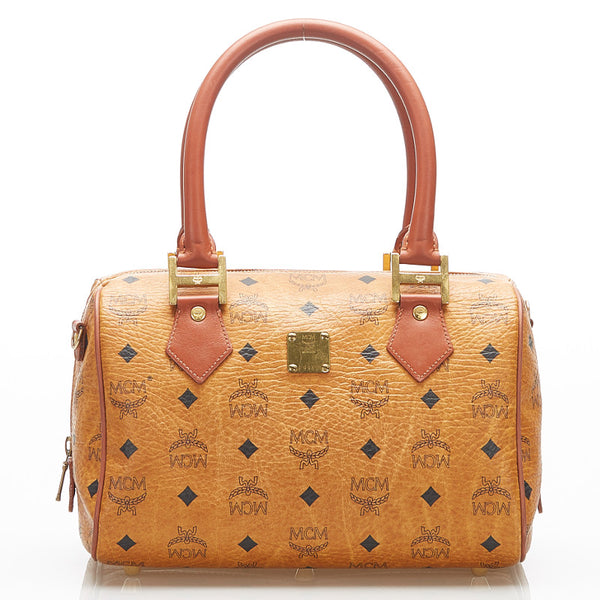 エム シー エム ブラウン レザー ボストンバッグ レディース MCM 中古