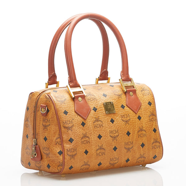 エム シー エム ブラウン レザー ボストンバッグ レディース MCM 中古