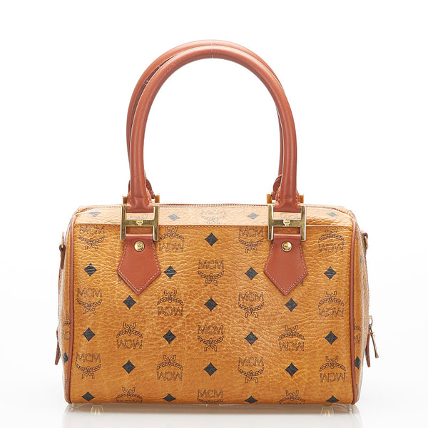 エム シー エム ブラウン レザー ボストンバッグ レディース MCM 中古