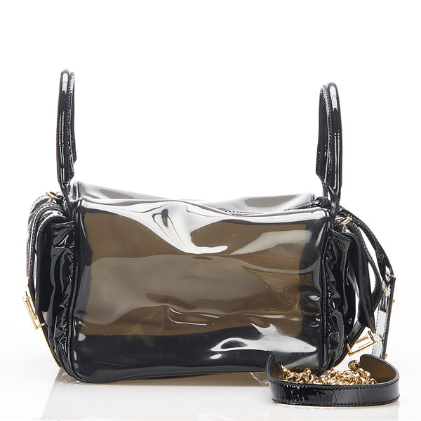ドルチェアンドガッバーナ クリア ブラック ビニール パテントレザー ハンドバッグ ショルダーバッグ 2WAY レディース DOLCE&GABBANA 【中古】