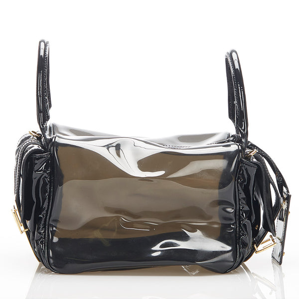 ドルチェアンドガッバーナ クリア ブラック ビニール パテントレザー ハンドバッグ ショルダーバッグ 2WAY レディース DOLCE&GABBANA 【中古】