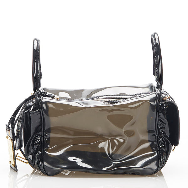 ドルチェアンドガッバーナ クリア ブラック ビニール パテントレザー ハンドバッグ ショルダーバッグ 2WAY レディース DOLCE&GABBANA 【中古】