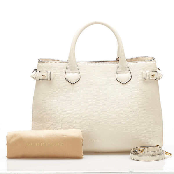 バーバリー ホワイト レザー ショルダーバッグ レディース BURBERRY 中古