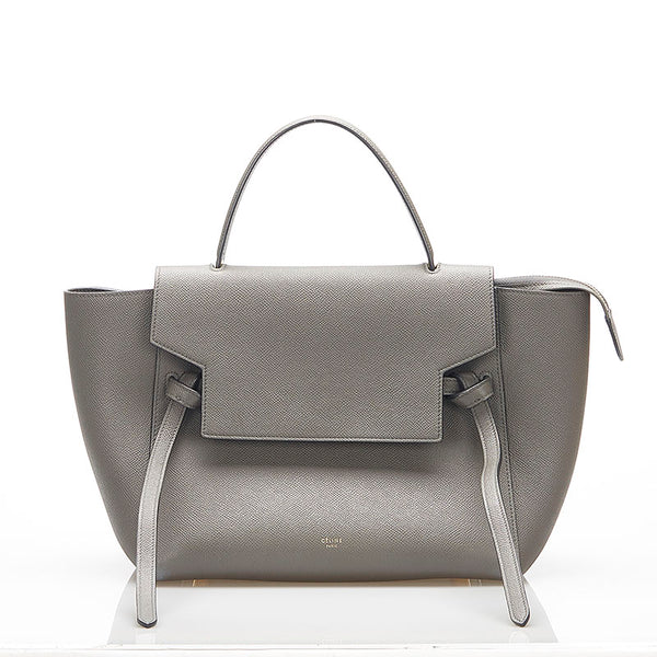 セリーヌ ベルトバッグ グレー レザー ハンドバッグ ショルダーバッグ 2WAY レディース CELINE 中古