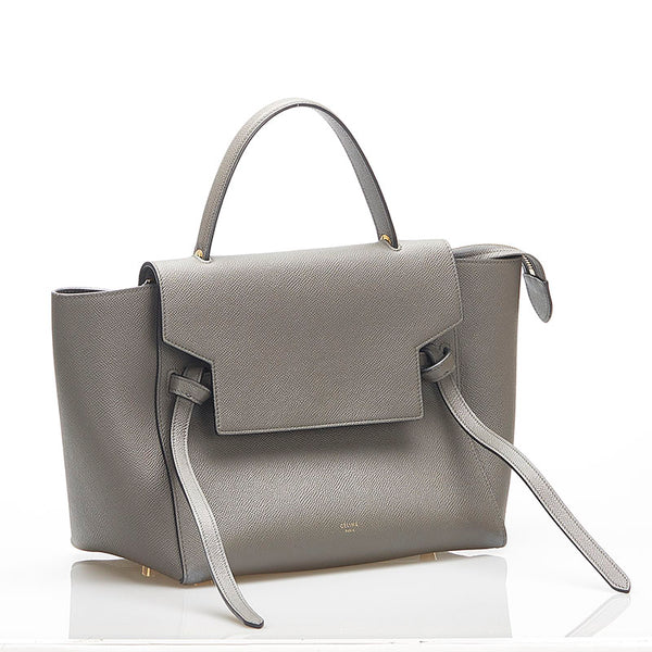 セリーヌ ベルトバッグ グレー レザー ハンドバッグ ショルダーバッグ 2WAY レディース CELINE 中古