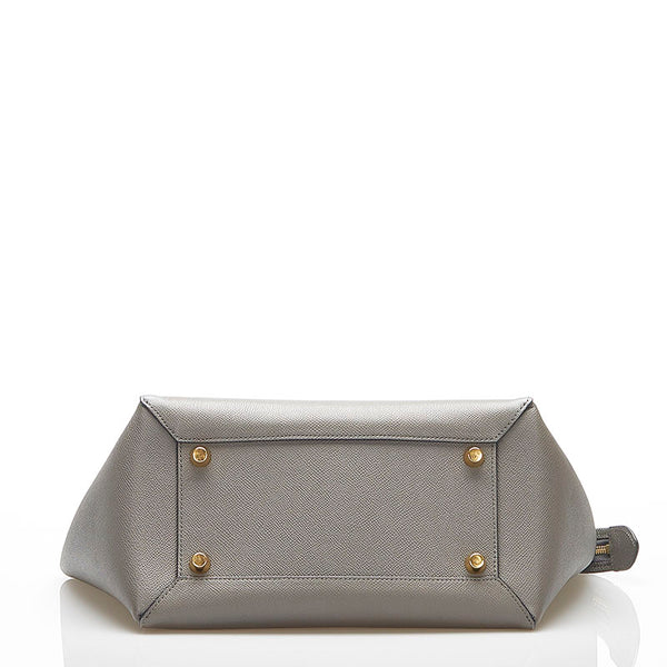 セリーヌ ベルトバッグ グレー レザー ハンドバッグ ショルダーバッグ 2WAY レディース CELINE 中古
