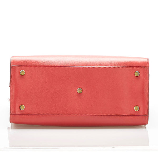 イヴ サンローラン レッド レザー ハンドバッグ レディース YVES SAINT LAURENT 中古