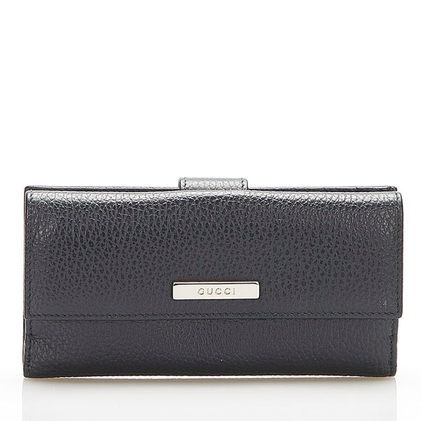 グッチ 143389 ブラック レザー 長財布 レディース GUCCI 中古