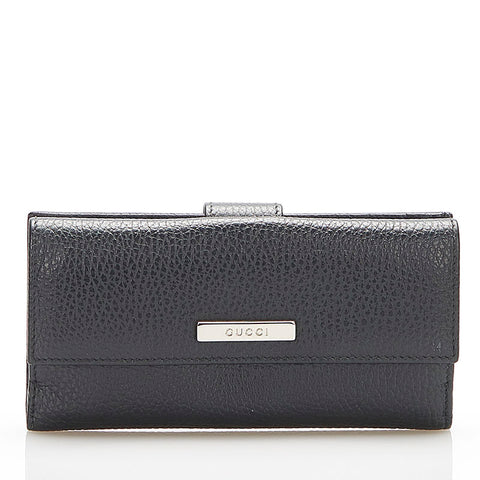 グッチ 143389 ブラック レザー 長財布 レディース GUCCI 中古