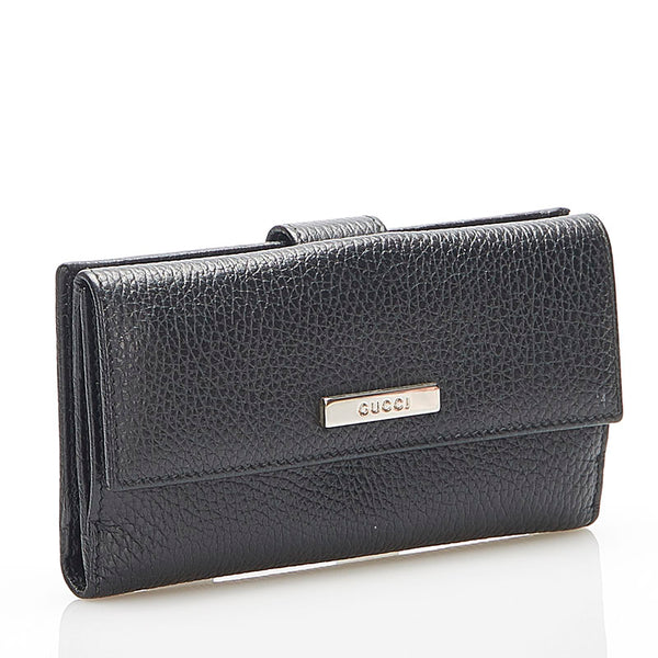 グッチ 143389 ブラック レザー 長財布 レディース GUCCI 中古