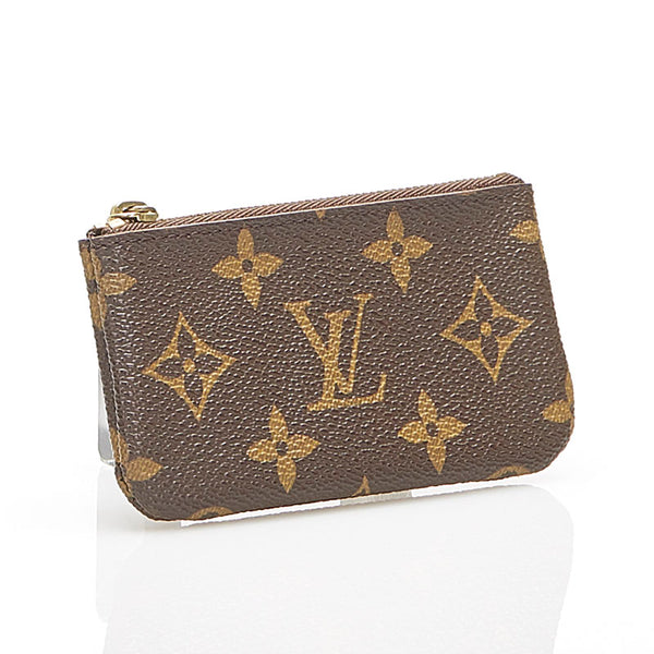 ルイ ヴィトン モノグラム ポシェットクレ M62650 ブラウン PVC レザー コインケース レディース LOUIS VUITTON 中古