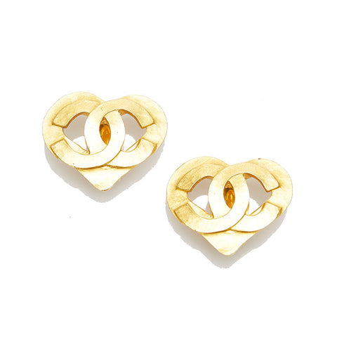 シャネル ゴールド メタル ココマーク ハート イヤリング レディース CHANEL 中古
