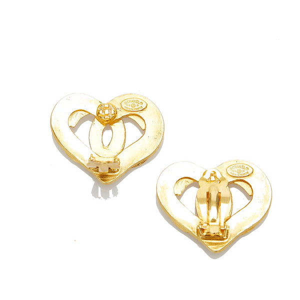 シャネル ゴールド メタル ココマーク ハート イヤリング レディース CHANEL 中古