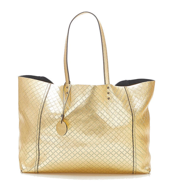 ボッテガヴェネタ イントレッチオ ミラージュ ゴールド レザー トートバッグ レディース BOTTEGAVENETA 中古