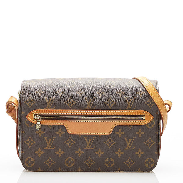 ルイ ヴィトン モノグラム サンジェルマン 28 M51207 ブラウン PVC レザー ショルダーバッグ レディース LOUIS VUITTON 中古