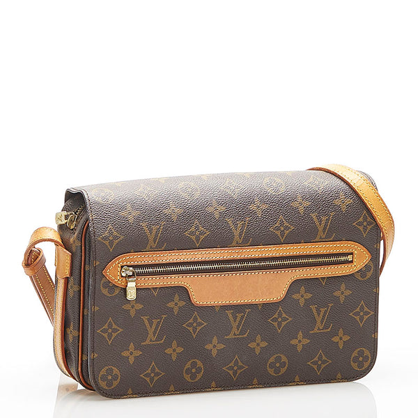 ルイ ヴィトン モノグラム サンジェルマン 28 M51207 ブラウン PVC レザー ショルダーバッグ レディース LOUIS VUITTON 中古